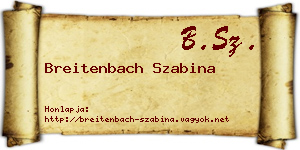 Breitenbach Szabina névjegykártya